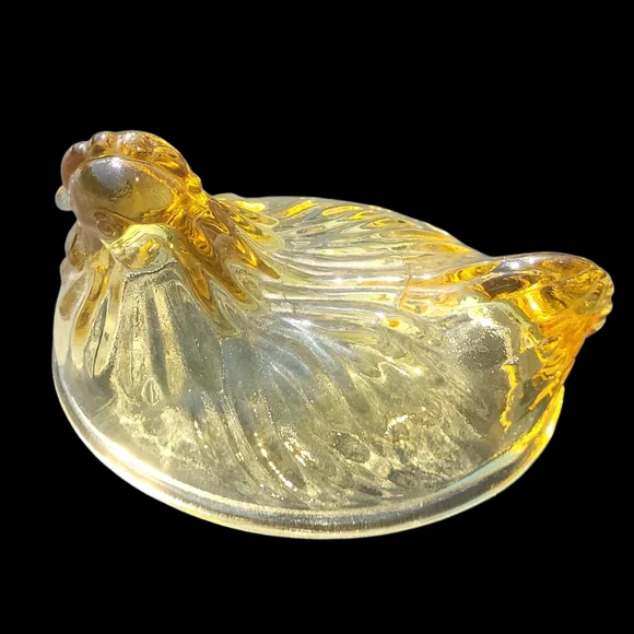 Hazel Atlas Amber Hen On Nest - Picture 12 of 12